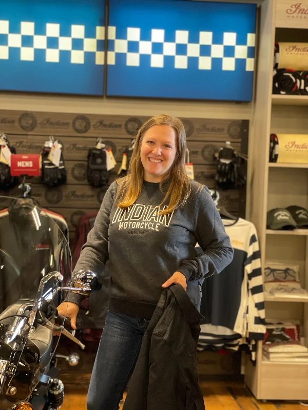 Indian Motorcycle Women's Contrast Sweatshirt, Gray | 2833431 Hoodie with Bell Sleeves Flared Feminine Indian Motorcycle Women's Contrast Sweatshirt, Gray | 2833431 Hoodie with Bell Sleeves Flared Feminine