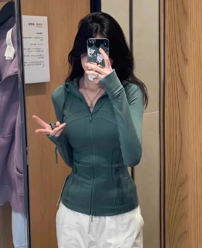 dark green hooded double line