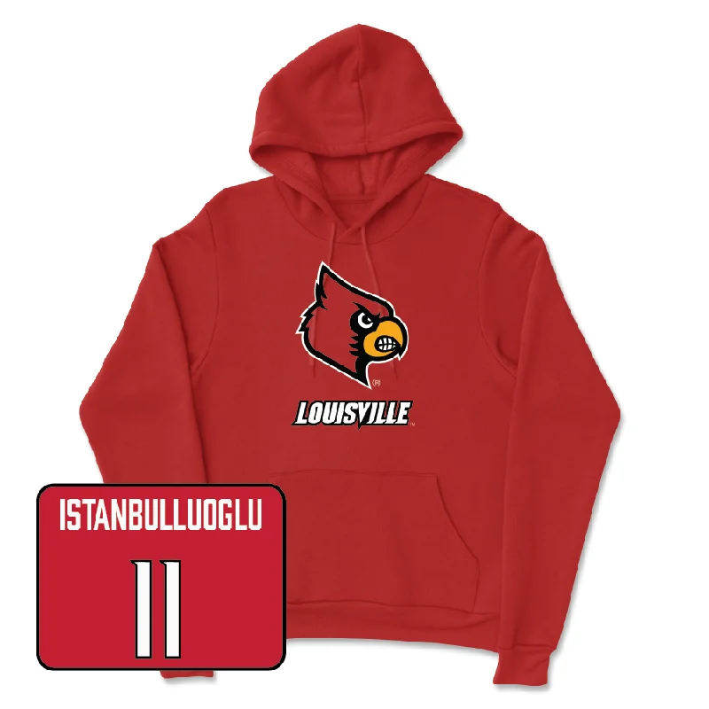 Red Women's Basketball Louie Hoodie - Elif Istanbulluoglu Hoodie with Slit Hem Functional Movement Red Women's Basketball Louie Hoodie - Elif Istanbulluoglu Hoodie with Slit Hem Functional Movement