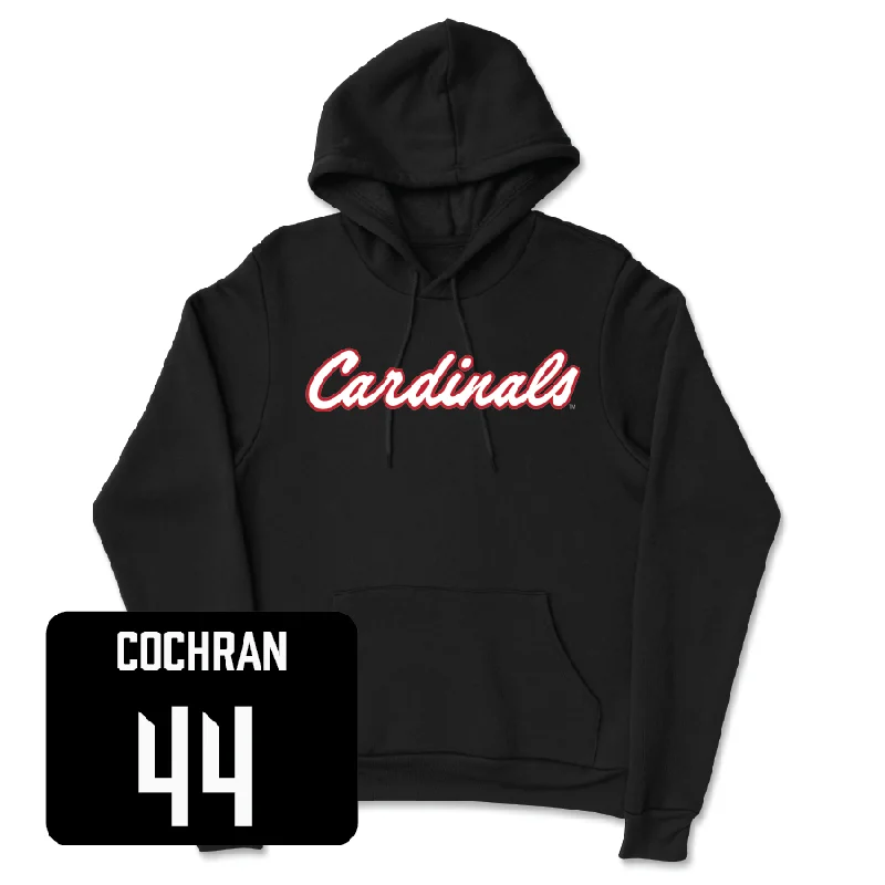Women's Basketball Black Script Hoodie - Olivia Cochran Hoodie with Embroidery Detailed Premium Women's Basketball Black Script Hoodie - Olivia Cochran Hoodie with Embroidery Detailed Premium