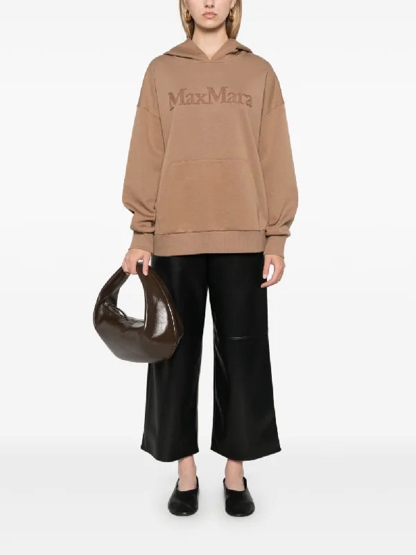 MAX MARA - Women Sapore Embroidery Jersey Sweatshirt Hoodie with Color Block Contrast Stylish MAX MARA - Women Sapore Embroidery Jersey Sweatshirt Hoodie with Color Block Contrast Stylish