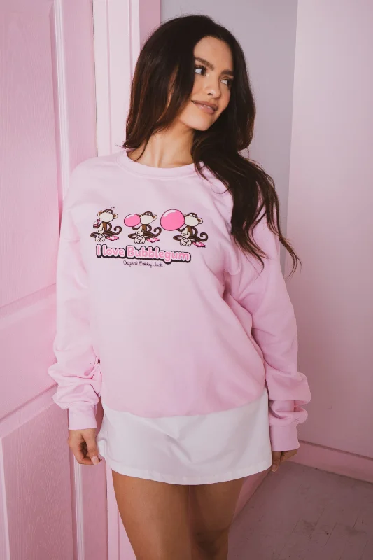 Bubblegum - Bobby Jack Crew Sweatshirt - Pink Hoodie with Magnetic Closure Innovative Modern Bubblegum - Bobby Jack Crew Sweatshirt - Pink Hoodie with Magnetic Closure Innovative Modern