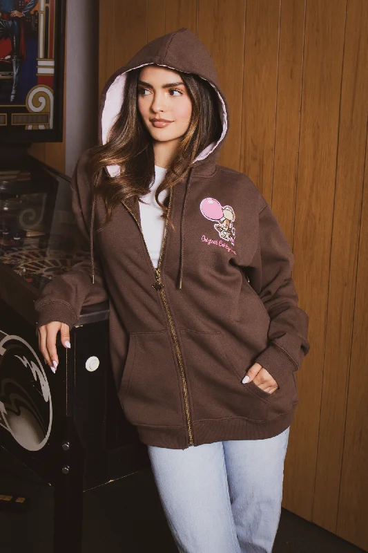 Don't Burst - Bobby Jack Oversized Premium Zip Hoodie - Brown Hoodie with Crew Neck Simple Timeless Don't Burst - Bobby Jack Oversized Premium Zip Hoodie - Brown Hoodie with Crew Neck Simple Timeless