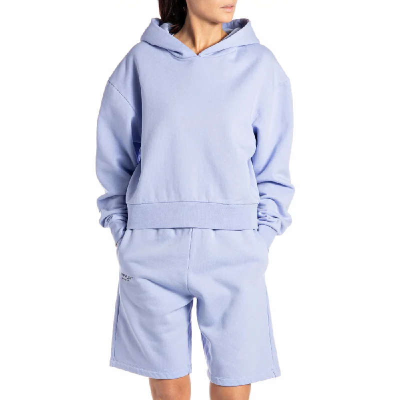 Replay Women's Warm organic cotton Sweatshirt Hoodie with Sequins Glamorous Eye-catching Replay Women's Warm organic cotton Sweatshirt Hoodie with Sequins Glamorous Eye-catching