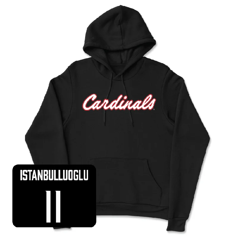 Women's Basketball Black Script Hoodie - Elif Istanbulluoglu Hoodie with Strings Custom Fit Adjustable Women's Basketball Black Script Hoodie - Elif Istanbulluoglu Hoodie with Strings Custom Fit Adjustable