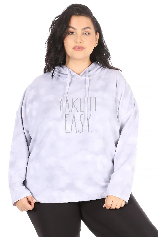 Women's "TAKE IT EASY" Plus Size Long Sleeve Pullover Fashion Hoodie Hoodie Jacket Zipper Layering Women's "TAKE IT EASY" Plus Size Long Sleeve Pullover Fashion Hoodie Hoodie Jacket Zipper Layering