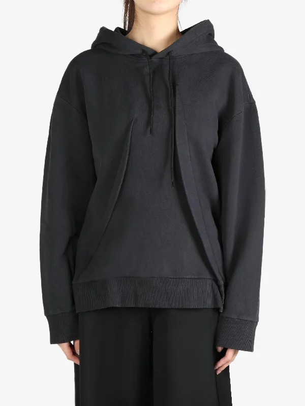 MM6 Maison Margiela - Women Excess Fabric Hoodie Hoodie with Pattern Geometric Abstract MM6 Maison Margiela - Women Excess Fabric Hoodie Hoodie with Pattern Geometric Abstract