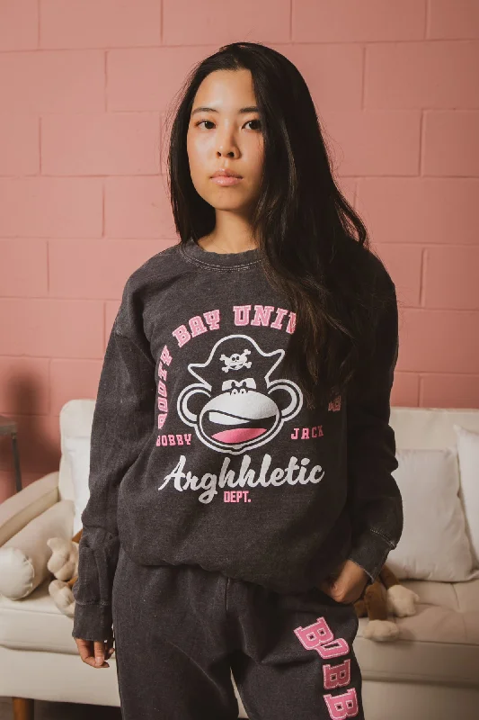 Booty Bay - Bobby Jack Vintage Sweatshirt - Black Hoodie with Toggle Buttons Decorative Unique Booty Bay - Bobby Jack Vintage Sweatshirt - Black Hoodie with Toggle Buttons Decorative Unique