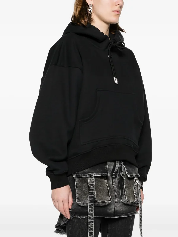 OFF-WHITE - Women Off Stamp Round Over Hoodie Hoodie with Double Zipper Versatile Adjustable OFF-WHITE - Women Off Stamp Round Over Hoodie Hoodie with Double Zipper Versatile Adjustable