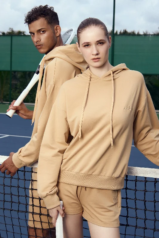 Olaben Athletic Unisex Hoodie - Cappuccino Hoodie with Mock Neck Collared Structured Olaben Athletic Unisex Hoodie - Cappuccino Hoodie with Mock Neck Collared Structured