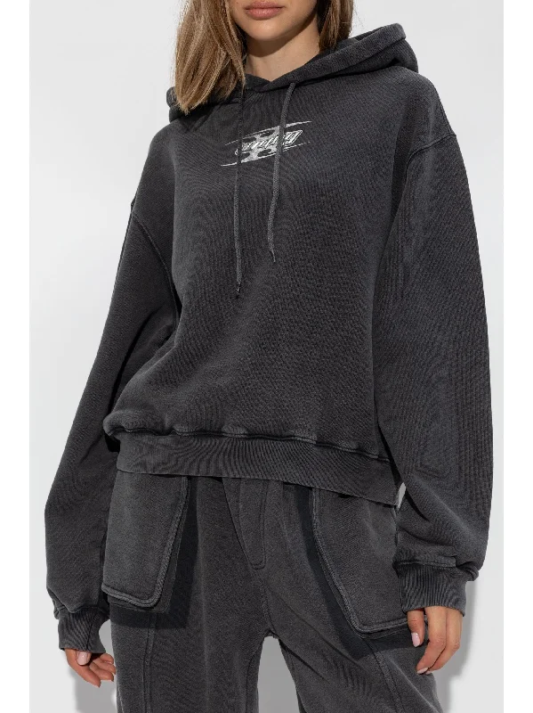 T BY ALEXANDER WANG - Women Hoodie With Blade Logo Hoodie with Sequins Glamorous Eye-catching T BY ALEXANDER WANG - Women Hoodie With Blade Logo Hoodie with Sequins Glamorous Eye-catching