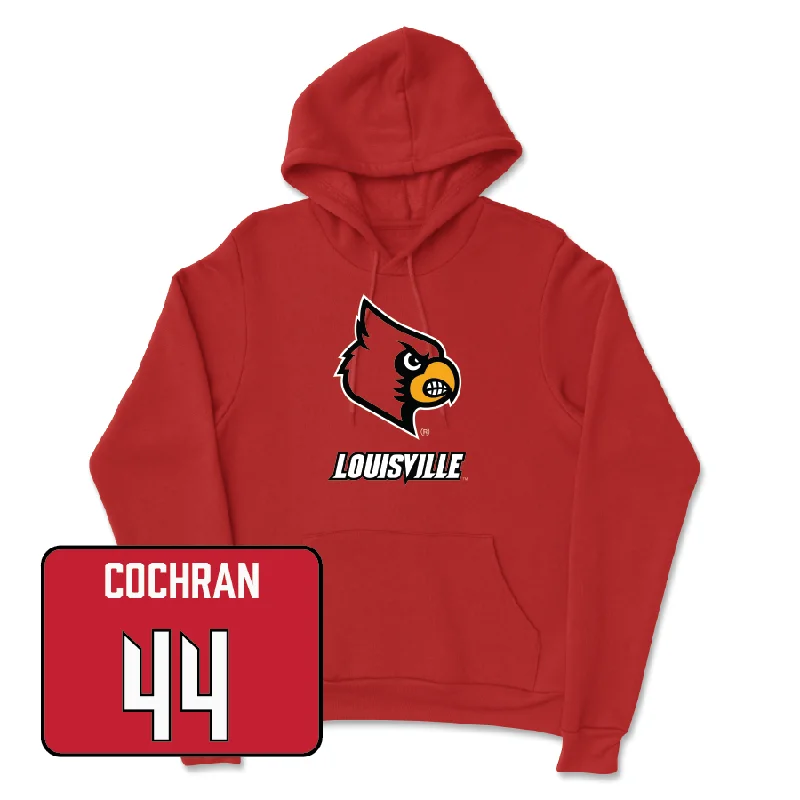 Red Women's Basketball Louie Hoodie - Olivia Cochran Hoodie with Front Slit Layering Stylish Red Women's Basketball Louie Hoodie - Olivia Cochran Hoodie with Front Slit Layering Stylish