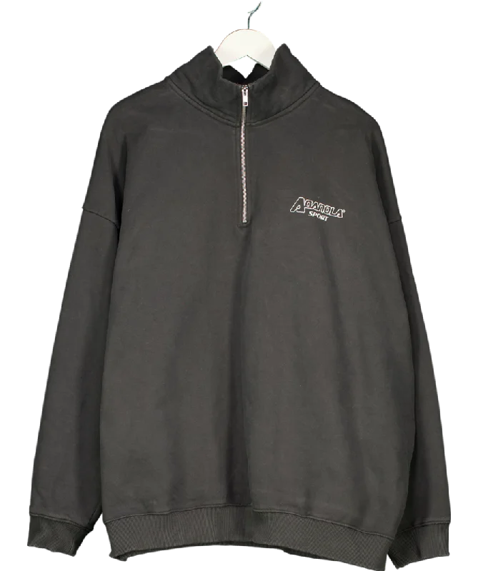 Adanola "a" Oversized Funnel Neck Zip Sweatshirt - Graphite Grey UK XXL Hoodie with Hem Contrast Bold Stylish Adanola "a" Oversized Funnel Neck Zip Sweatshirt - Graphite Grey UK XXL Hoodie with Hem Contrast Bold Stylish