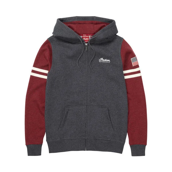 Indian Motorcycle Women's Contrast Zip Thru Hoodie, Charcoal | 2862921 Hoodie with Longline Fit Extended Stylish Indian Motorcycle Women's Contrast Zip Thru Hoodie, Charcoal | 2862921 Hoodie with Longline Fit Extended Stylish