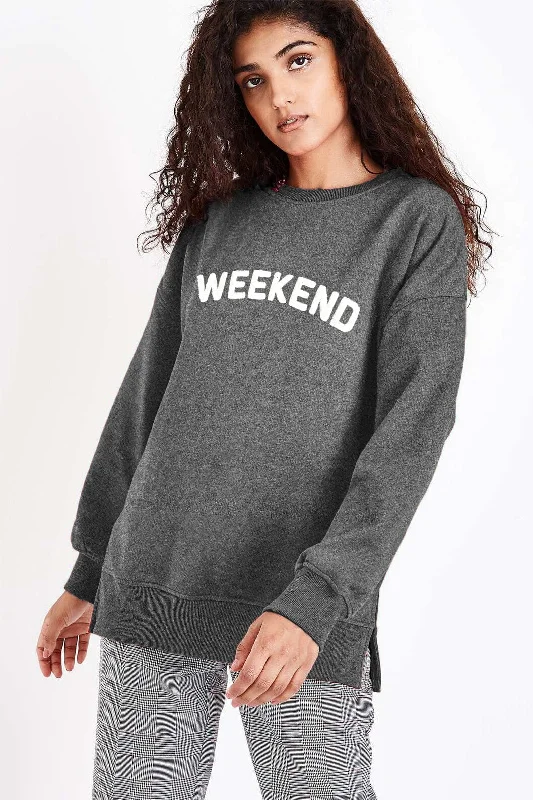 Royce Brand Women's Weekend Applique Embroidered Sweatshirt Hoodie with Lining Warm Insulated Royce Brand Women's Weekend Applique Embroidered Sweatshirt Hoodie with Lining Warm Insulated