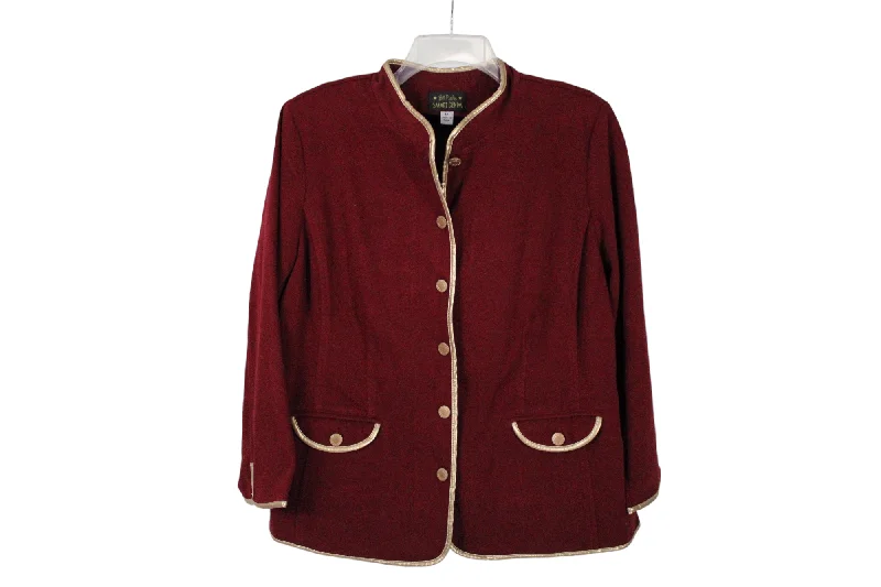 Bob Mackie Smart Denim Red Jacket | M Hooded Jacket Caped Jacket Shawl Collar Jacket Bob Mackie Smart Denim Red Jacket | M Hooded Jacket Caped Jacket Shawl Collar Jacket