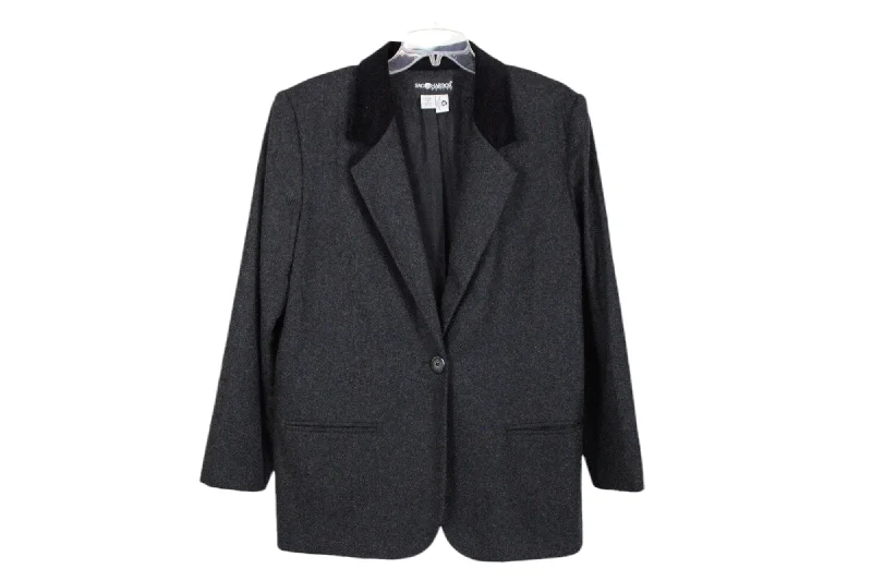Sag Harbor Charcoal Gray Wool Blazer Jacket | 14 Petite Faux Fur Fabric Real Fur Fabric Shearling Fabric Sag Harbor Charcoal Gray Wool Blazer Jacket | 14 Petite Faux Fur Fabric Real Fur Fabric Shearling Fabric