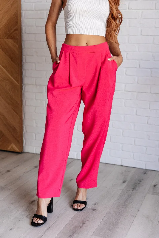 Hazel Blues® | Vigilante Stuff Pleated Trousers in Hot Pink Trousers Palazzo Wide Leg Hazel Blues® | Vigilante Stuff Pleated Trousers in Hot Pink Trousers Palazzo Wide Leg