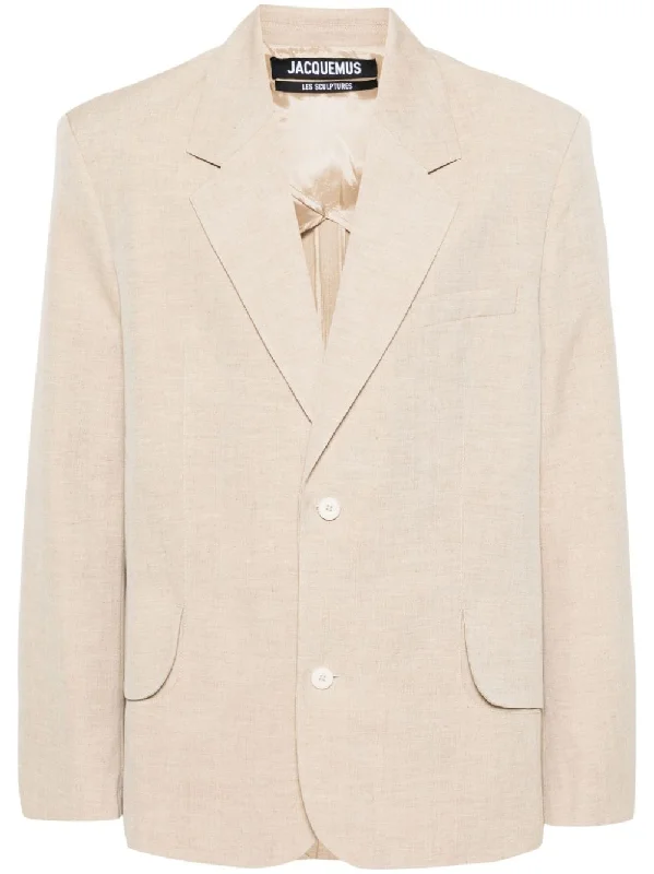 Jacquemus Jackets Beige One-Shoulder Jacket Off-the-Shoulder Jacket Asymmetrical Jacket Jacquemus Jackets Beige One-Shoulder Jacket Off-the-Shoulder Jacket Asymmetrical Jacket