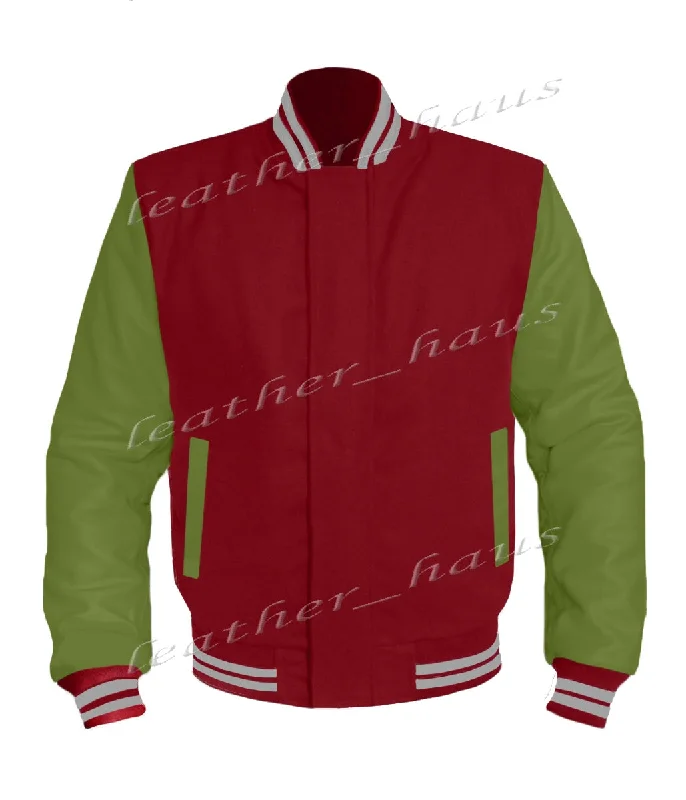 Original American Varsity Green Leather Sleeve Letterman College Baseball Women Wool Jackets #GRSL-GYSTR-BZ Elasticated Jacket Padded Jacket Insulated Jacket Original American Varsity Green Leather Sleeve Letterman College Baseball Women Wool Jackets #GRSL-GYSTR-BZ Elasticated Jacket Padded Jacket Insulated Jacket