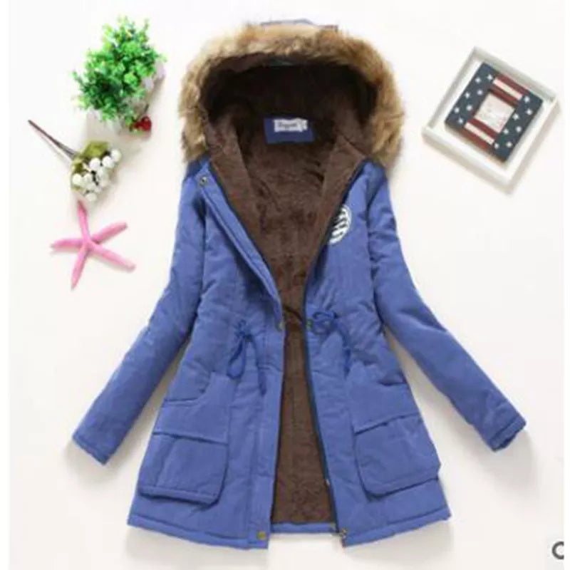 Winter Coat for Women Slim XXXL Size Outwear Medium-Long Cotton Padded Coat Thick Warm Hooded Parka Mujer Women's Casual Jacket Toggled Jacket Drawstring Jacket Belted Jacket Winter Coat for Women Slim XXXL Size Outwear Medium-Long Cotton Padded Coat Thick Warm Hooded Parka Mujer Women's Casual Jacket Toggled Jacket Drawstring Jacket Belted Jacket