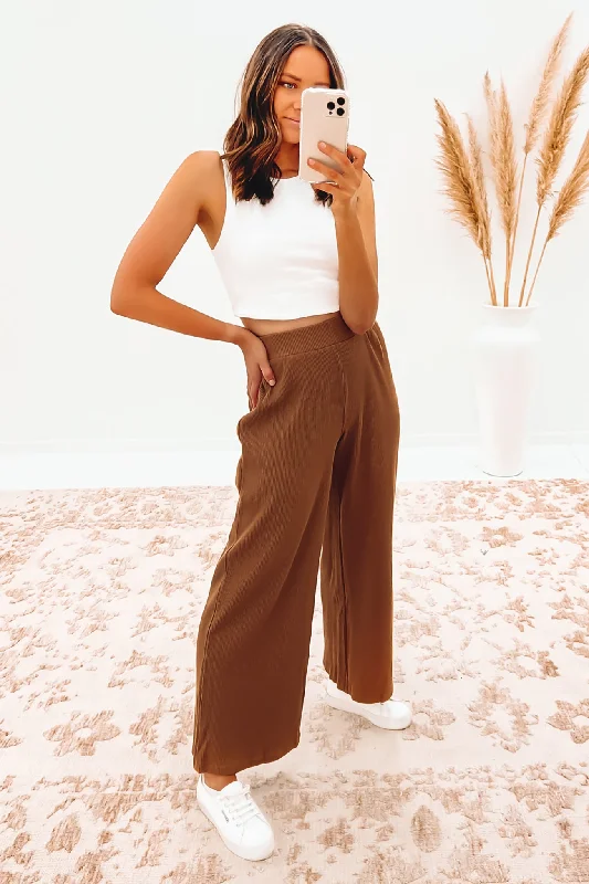 Pacific Lounge Pant Chocolate Comfortable Pleated Pants