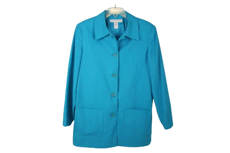 Jessica Holbrook Blue Jacket | L Rayon Fabric Velvet Fabric Corduroy Fabric