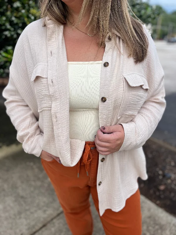 PLUS Slap Pocket Jacket - Oatmeal Denim Jacket Leather Jacket Suede Jacket