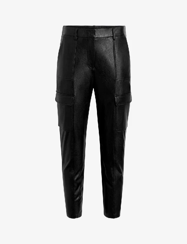 Faux Leather 7/8 Utility Trouser Trousers Floral Bohemian