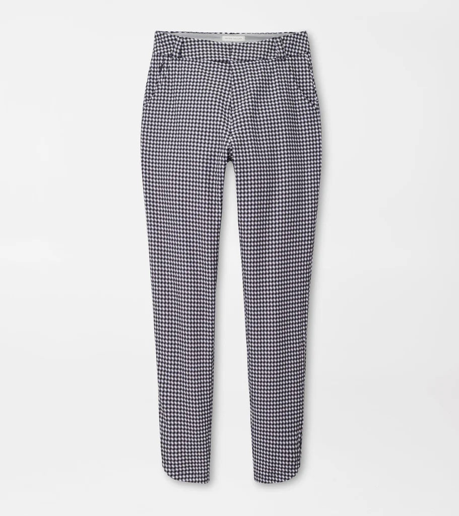 Peter Millar Surge Gingham Print Performance Ankle Trouser - Black Trousers fashionable chic Peter Millar Surge Gingham Print Performance Ankle Trouser - Black Trousers fashionable chic