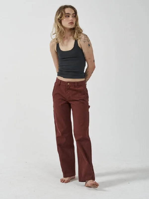 Dell Stripe Low Carpenter Pant - Port Slim-Fit Khaki Pants