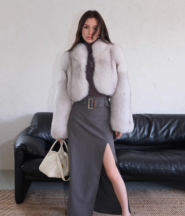 Women’s Short ‘Natural Blue Fox’ Fur Jacket Corduroy Jacket Velvet Jacket Brocade Jacket Women’s Short ‘Natural Blue Fox’ Fur Jacket Corduroy Jacket Velvet Jacket Brocade Jacket