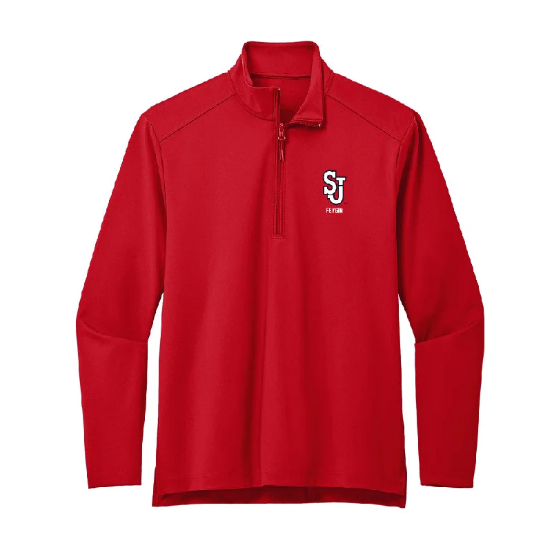 St. Johns - NCAA Women's Fencing : Nicole Feygin - Premium Quarter Zip Jacket Notch Collar Jacket Peter Pan Collar Jacket Cowl Neck Jacket St. Johns - NCAA Women's Fencing : Nicole Feygin - Premium Quarter Zip Jacket Notch Collar Jacket Peter Pan Collar Jacket Cowl Neck Jacket