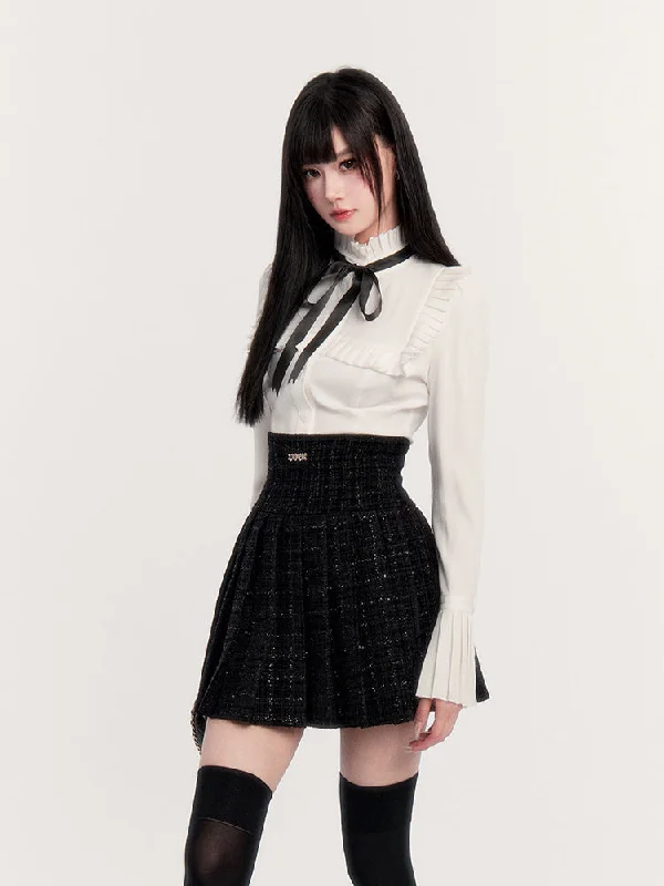 White Shirt/Suit Tweed Jacket/Pleated Skirt VOC0264 Print Jacket Jacquard Jacket Patchwork Jacket White Shirt/Suit Tweed Jacket/Pleated Skirt VOC0264 Print Jacket Jacquard Jacket Patchwork Jacket