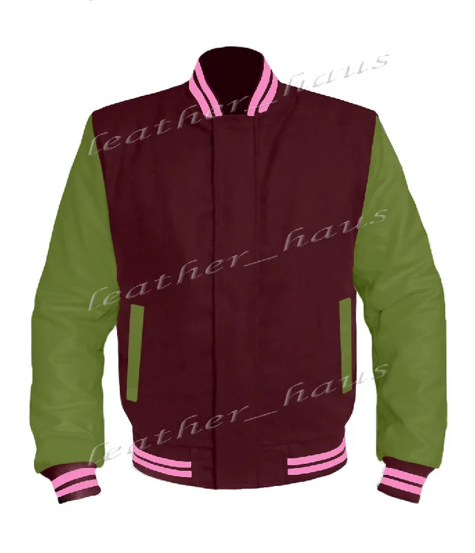 Original American Varsity Green Leather Sleeve Letterman College Baseball Women Wool Jackets #GRSL-PKSTR-BZ Hooded Jacket Caped Jacket Shawl Collar Jacket Original American Varsity Green Leather Sleeve Letterman College Baseball Women Wool Jackets #GRSL-PKSTR-BZ Hooded Jacket Caped Jacket Shawl Collar Jacket