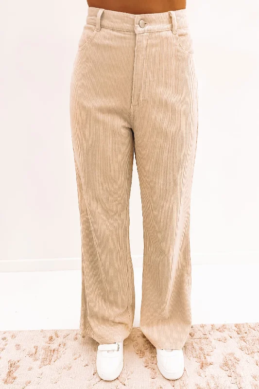 Eden Cord Pant Off White Comfy High-Waist Jeans