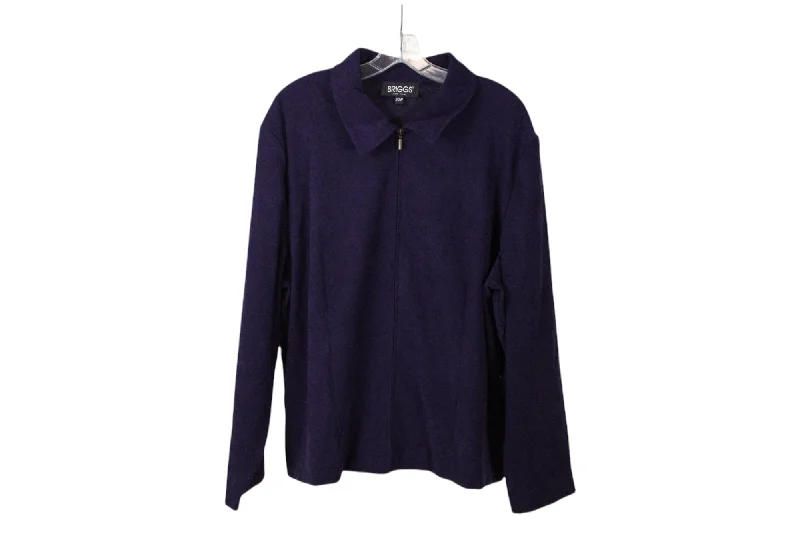 Briggs New York Purple Suede Finish Jacket | 20W Hoodie Zip-Up Jacket Button-Up Jacket Briggs New York Purple Suede Finish Jacket | 20W Hoodie Zip-Up Jacket Button-Up Jacket