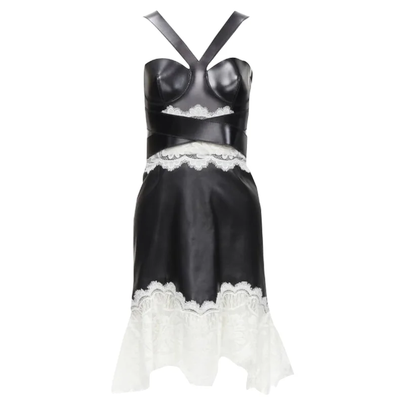 Alexander McQueen leather lace dress