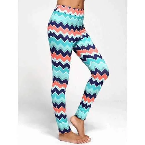 Chevron Print Flare Pants - S Casual Drawstring Pants