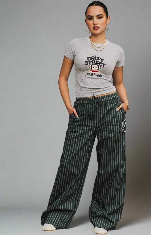 Daisy Street x Paul Frank Low Rise Stripe Trousers with Julius Embroidery Trousers Bestseller Popular Daisy Street x Paul Frank Low Rise Stripe Trousers with Julius Embroidery Trousers Bestseller Popular