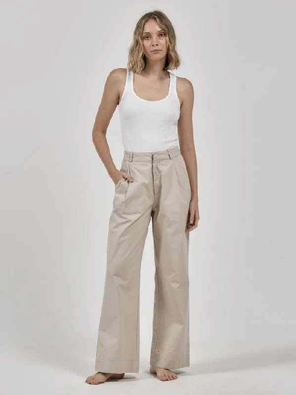 Artist Pleated Chino Pant - Pavement Comfy Zip-Up Pants