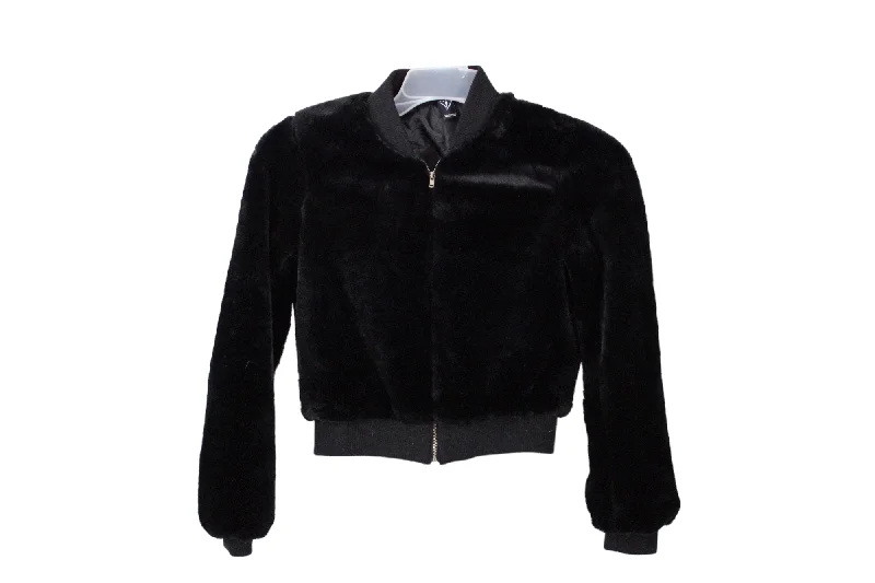 Windsor Black Faux Fur Jacket | S Jersey Jacket Tulle Jacket Batik Jacket