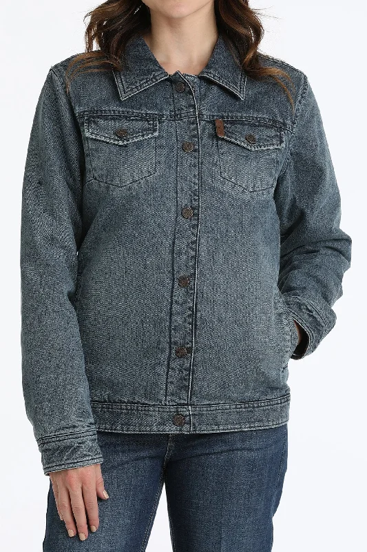 Women's Cinch Reversible Denim Trucker Jacket Denim Fabric Leather Fabric Suede Fabric Women's Cinch Reversible Denim Trucker Jacket Denim Fabric Leather Fabric Suede Fabric