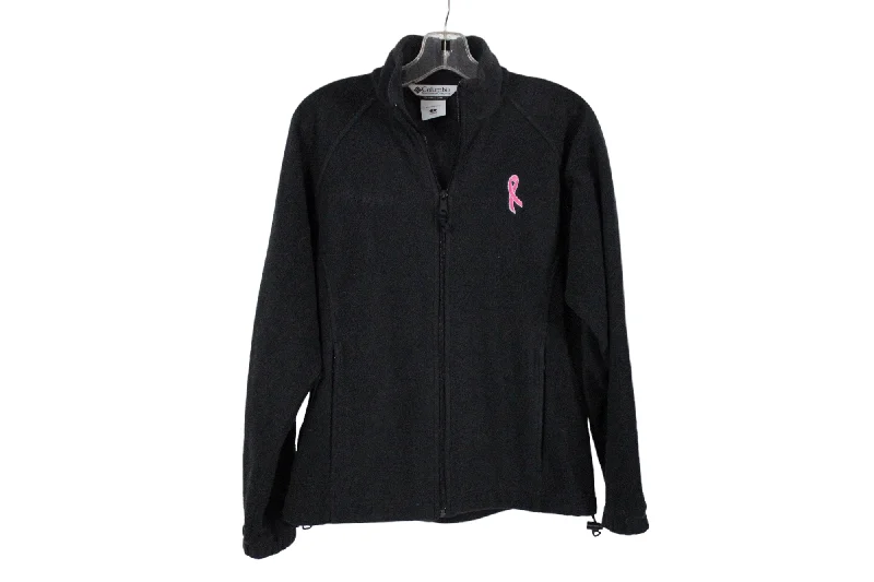 Columbia Black Fleece Pink Ribbon Breast Cancer Jacket | S Stand-Up Collar Roll-Neck Collar Turtle Neck Columbia Black Fleece Pink Ribbon Breast Cancer Jacket | S Stand-Up Collar Roll-Neck Collar Turtle Neck