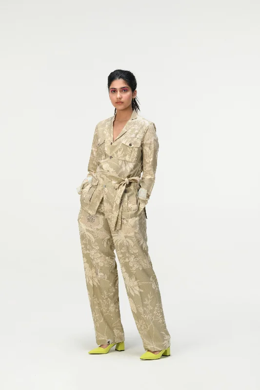 Rainforest Single Pleated Trousers Oyster Grey Cotton Silk Check Trousers Bestseller Popular Rainforest Single Pleated Trousers Oyster Grey Cotton Silk Check Trousers Bestseller Popular