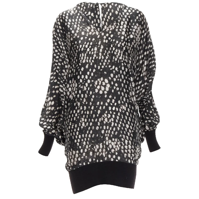 Stella McCartney silky spot print dolman sleeves relaxed dress