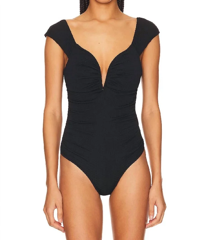 Ninette Bodysuit In Black Stylish Bodysuit with Adjustable Straps