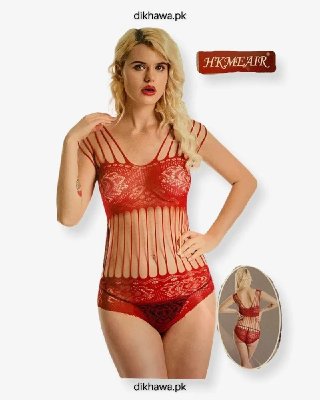 Hkmeair Khushi Print Sexy Net Bodystocking No 8015 Fashionable Turtleneck Bodysuit