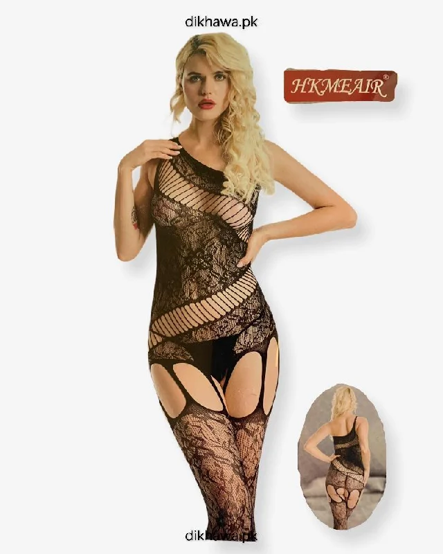 Hkmeair Khushi Print Sexy Net Bodystocking No 8027 Fashionable Fitted Bodysuit
