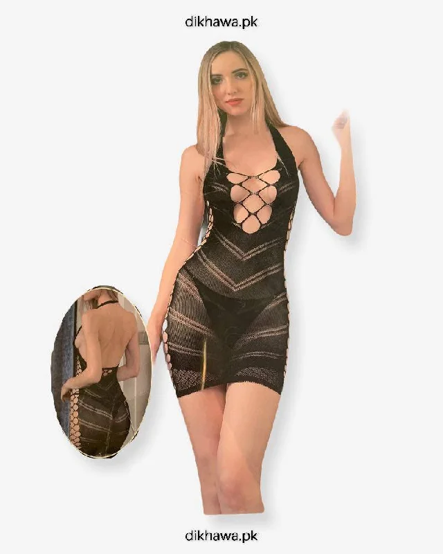 Hkmeair Khushi Print Sexy Net Bodystocking No H8243 Comfortable Velvet Bodysuit